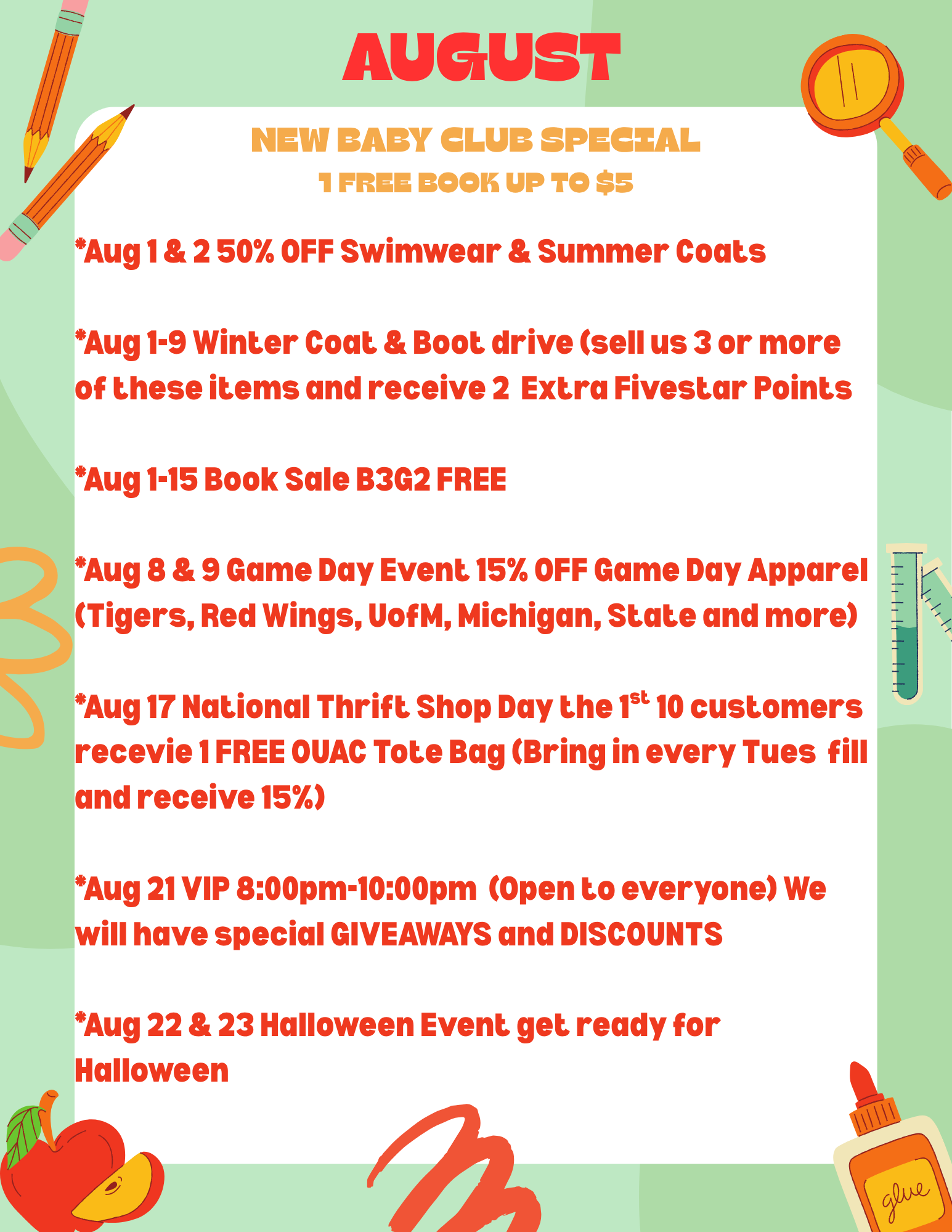 August deals and events